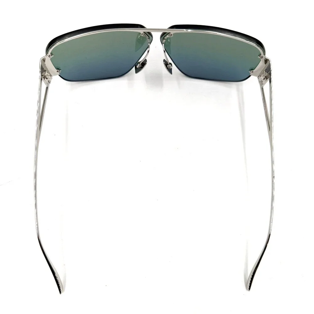 Bottega Veneta BV1065S Sunglasses Silver Iridescent Mirror Shield Oversized‎